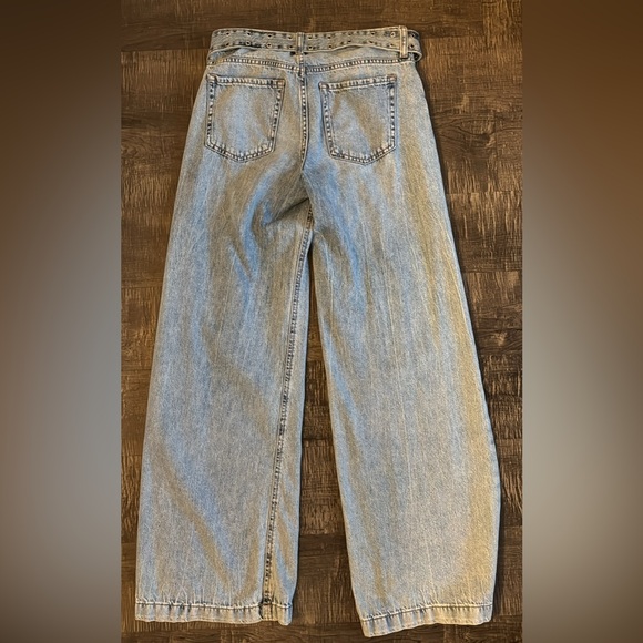 Wide Leg Low Rise Light Blue Denim Jeans - Picture 4 of 4